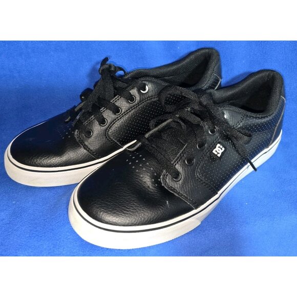DC Sneakers Men 8 Black Leather Skateboard Shoes Great! Men's Anvil SE - Picture 2 of 10